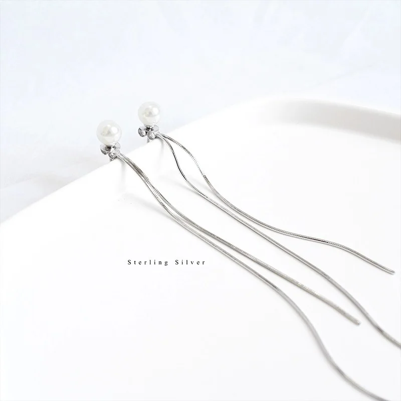 ZOBEI минималистский элегантный твист Висячие серьги для женщин Свадебные 925 пробы