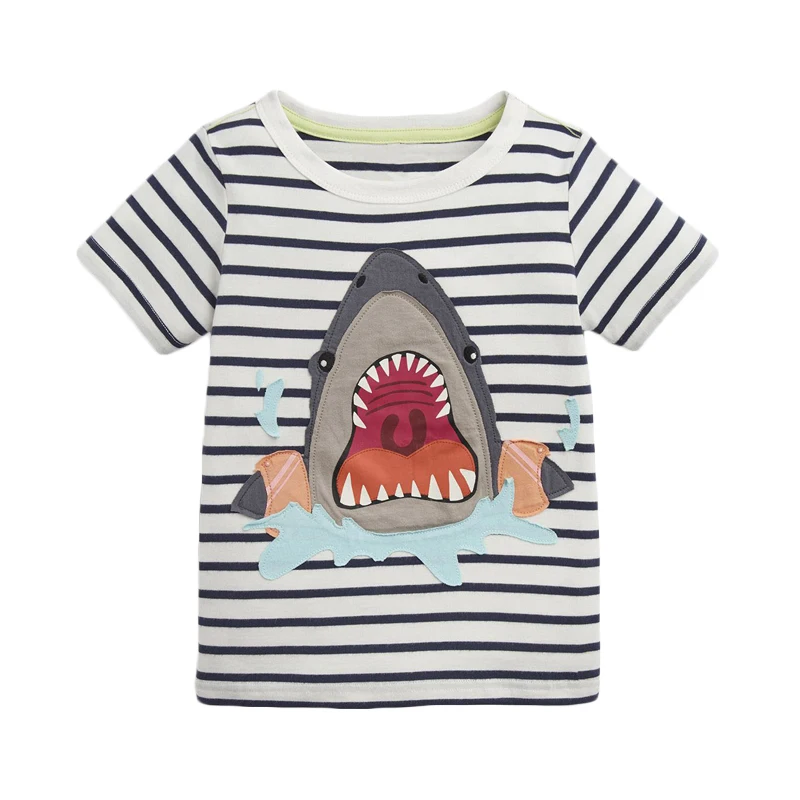 Little maven Shark Pattern Ropa para niños Camiseta de verano manga corta algodón niños|Футболки для мальчиков| |