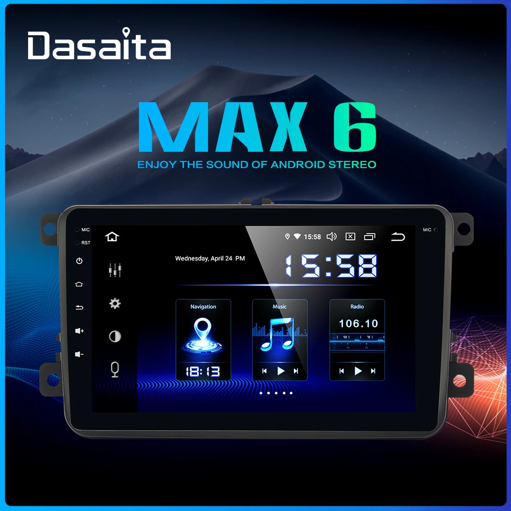 Dasaita " автомобиль 1 Din Android 9,0 для VW Tiguan Golf Polo Passat Jetta радио gps автомобильная навигация аудио 1080 P видео HMDI