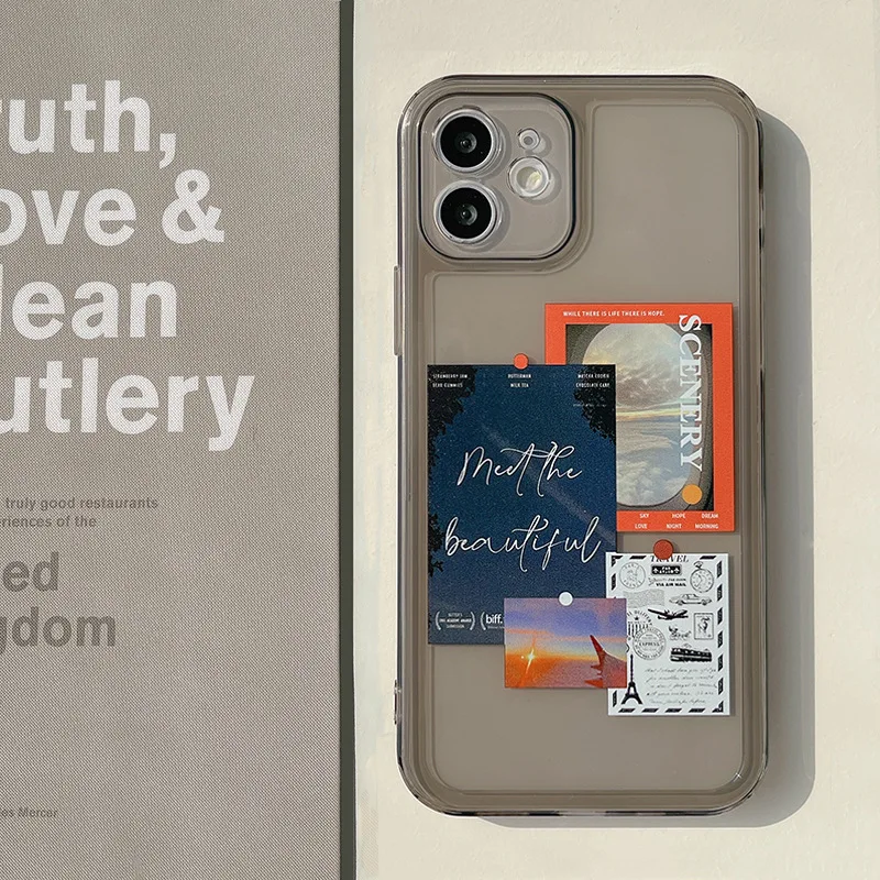 

Fashion Retro Art Landscape Label Phone Case For iPhone 12 Pro Max 11 Pro Max X Xs Max Xr 7 8 Plus SE 2020 Cases Soft TPU Cover