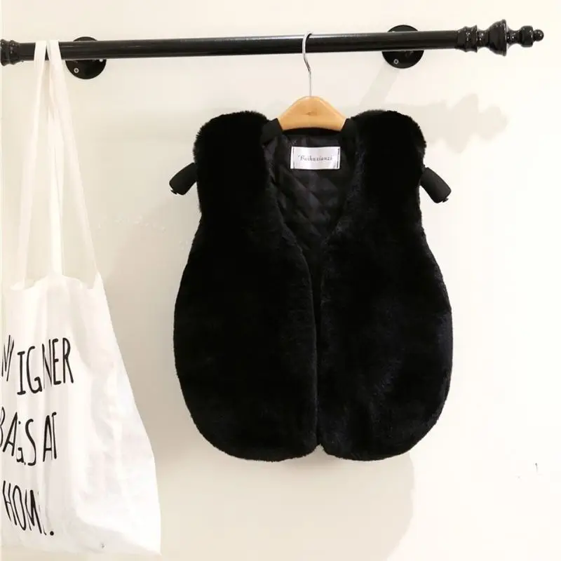 

Hot Sale Baby Girls Fur Vest Plus Velvet 0-9 Years Old Thick Fur Coat Unisex Clothing Winter Clothing Baby Waistcoat Vest
