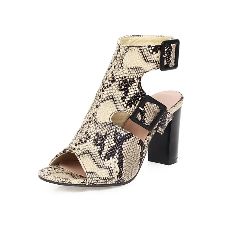 

Summer Shoes Woman 2021 New Women's Sandals Fashion Serpentine High Heel Sandals Rome Sexy Square Heeled Hollow Sandales WSH3895
