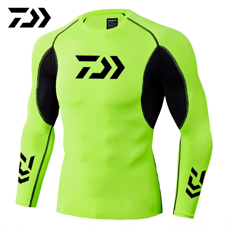 

New Daiwa Fishing Shirt Outdoor Sports Wear Tshirt Patchwork Fitness Body Shirt Anti-mosquito Breathable Fishing Tshirt