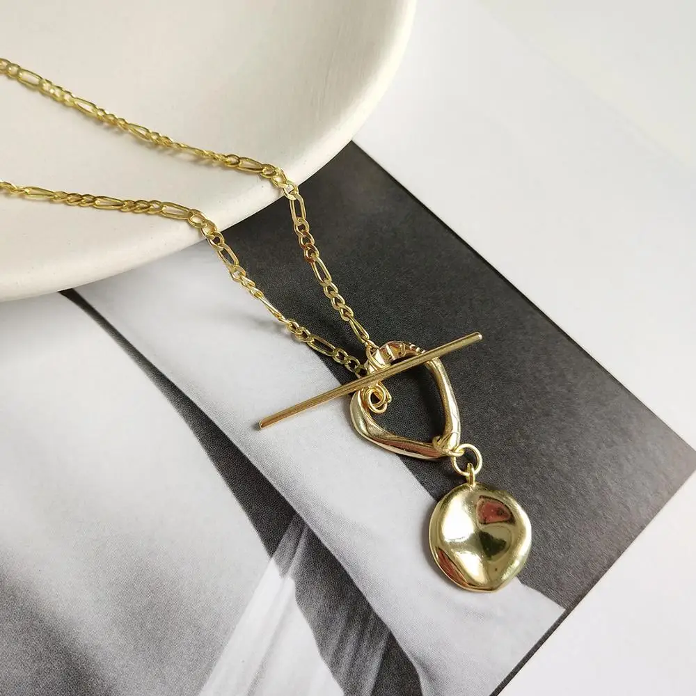 

925 sterling silver irregular buckle pendant necklace gold irregular geometric creative necklace for women's fine jewelry gifts
