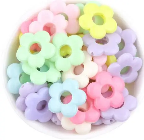 50-100 teile/los Multicolor Blume Brief Acryl Perlen für Kinder Perlen für Schmuck Machen DIY Handgemachte Armbänder Lose Perlen – Detail 2