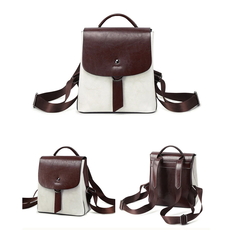 Винтажный женский рюкзак REALER из спилка брендовый школьный ранец для женщин сумка