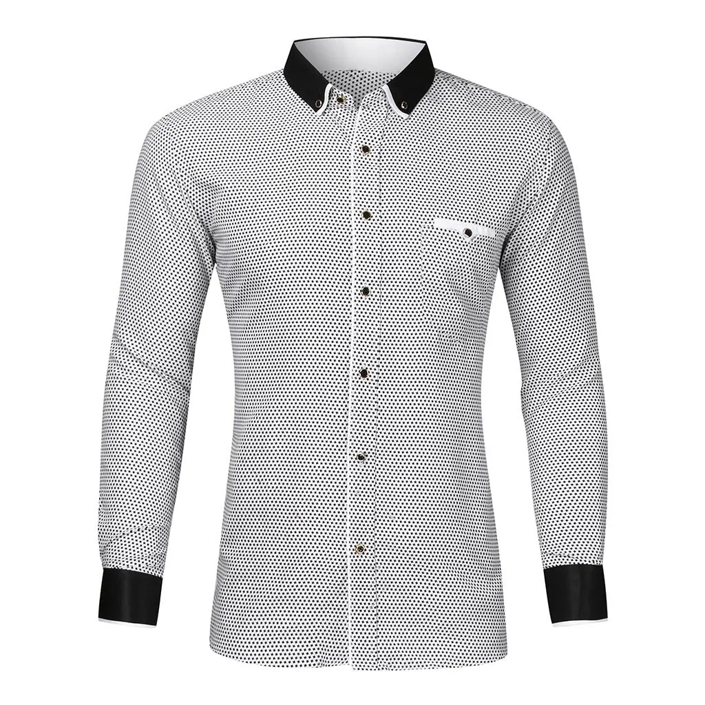 SAGACE многоцветная классическая мужская Повседневная рубашка с отворотом и