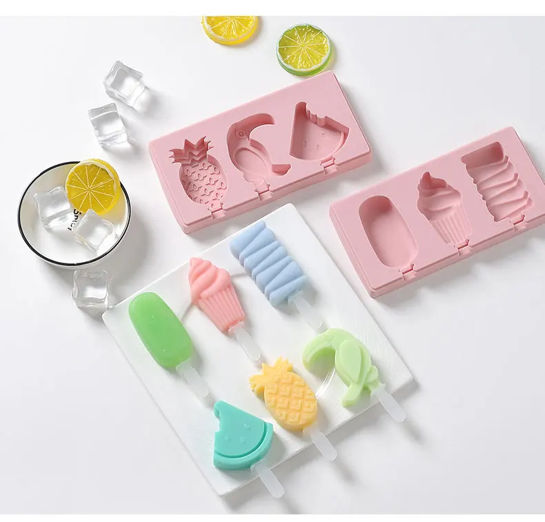 2020 Cute Ice Cream Mold with Lid Silicone Homemade Popsicle Handmade DIY Ice-sucker Mould | Дом и сад
