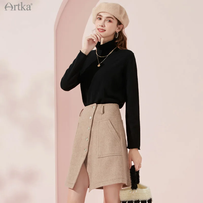 Женский кашемировый трикотажный свитер ARTKA разноцветный мягкий Трикотажный с