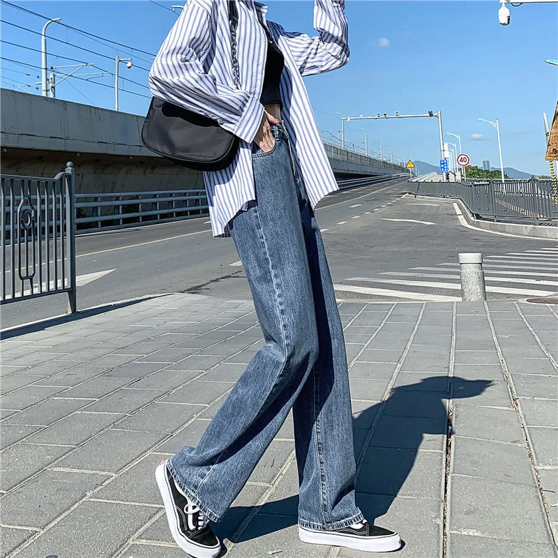 

Small Wide-Leg Pants Women's Summer New Loose Leisure All-Matching Slimming Ins Trendy High Waist Design Jeans