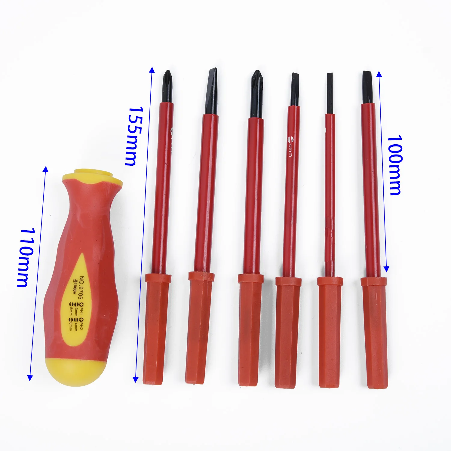 

7xElectricians Screwdriver Set Tool Electrical Fully Insulated Multi Screw Head