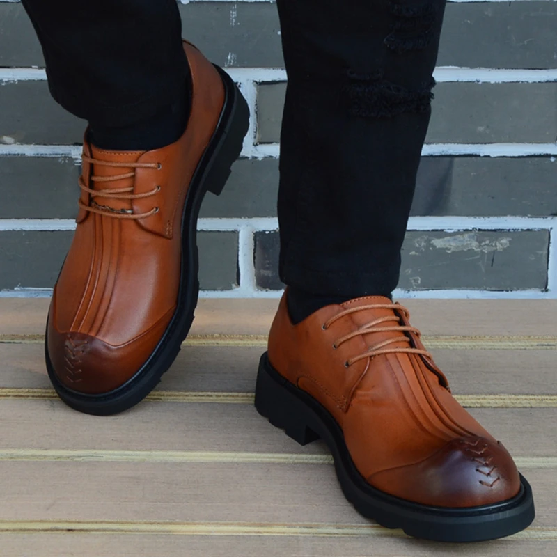 Мужские кожаные туфли Повседневная Новая обувь из 2020 натуральной кожи мужские