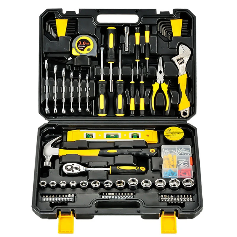108PCS Hand Tool Sets Car Repair Tool Kit Set Mechanical Tools Box for Home 1/4-inch Socket Wrench Set Ratchet Screwdriver Kit