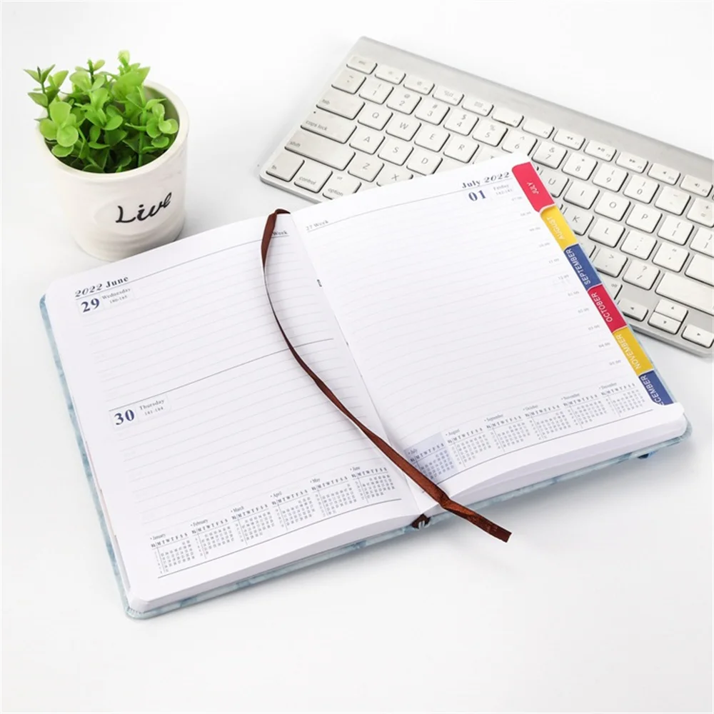 Marble Pattern A5 2022 Schedule Notebook Office 365 Days Management Plan Calendar Notepad Stationery Planner School Agenda Book |
