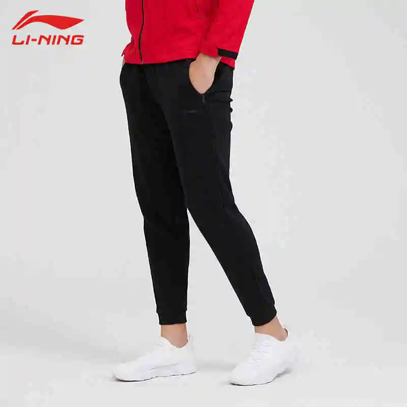 Li-Ning мужские спортивные брюки стандартные 87% хлопок 13% Полиэстер Брюки подкладка спортивные брюки AKLP313 CJAS19