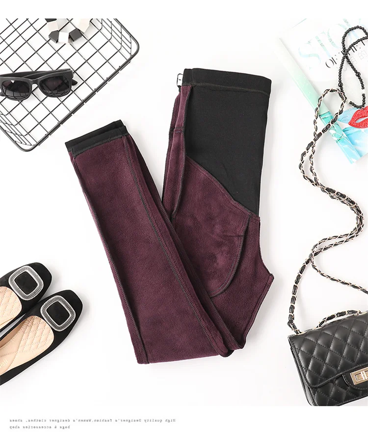 Бархатные осенне-зимние Обтягивающие Леггинсы для беременных корейская мода