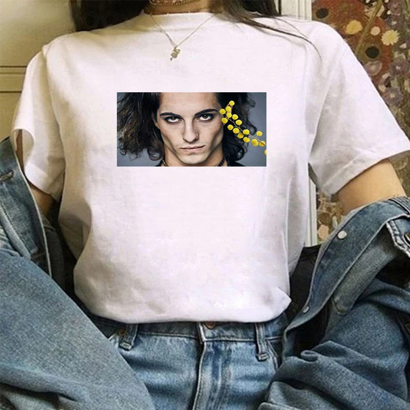 

Maneskin Shirts T-shirts Women Short Sleeve White T-shirt Women-clothing With Sleeves Free Shipping Summer Woman Women's Fashion