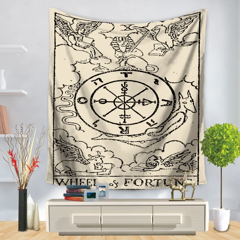 Гобелен с карточками Таро настенный астрологический коврик для гадания пляжный