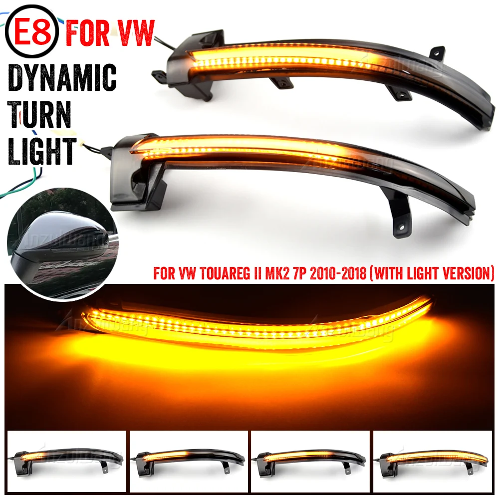 

For VW Touareg II 7P 2010-2018 Led Dynamic Side Mirror Blinker Lights Turn Signal Arrow 2011 2012 2013 2014 2015 2016 2017 Pair