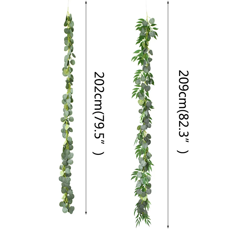 

Green Eucalyptus Leaves Garland Wisteria Artificial Flowers Rattan Fake Plant Silk Leaf Vines For Wedding Birthday Party Decor