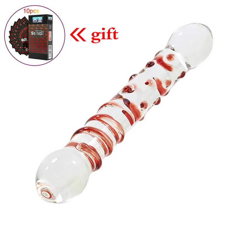 Искусственный Пенис пирекс мужской стеклянный фаллоимитатор с двойной головкой