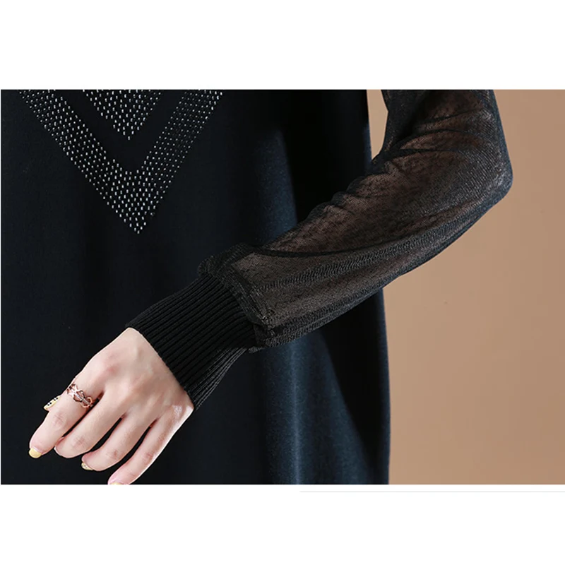 

New 2020 Spring Summer Women Sexy Dress Femme Black Lace Loose Vestidos Casual Plus Size Elegant Ladies Dresses Vintage 2XL