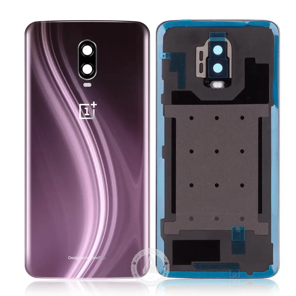 Оригинальная стеклянная Батарейная дверь для Oneplus 6t задняя крышка для One Plus 6T чехол задняя крышка чехол для телефона - Цвет: Purrple