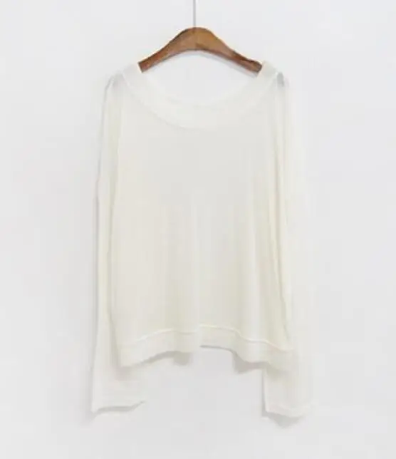

New Women's Spring Solid Colour Round Neck Top Long Sellve loose T-shirt ABC05