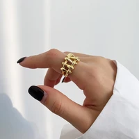 vintage chain rings for women stainless steel handmade hip hop twisted creative couples finger jewelry gifts gothic accessories