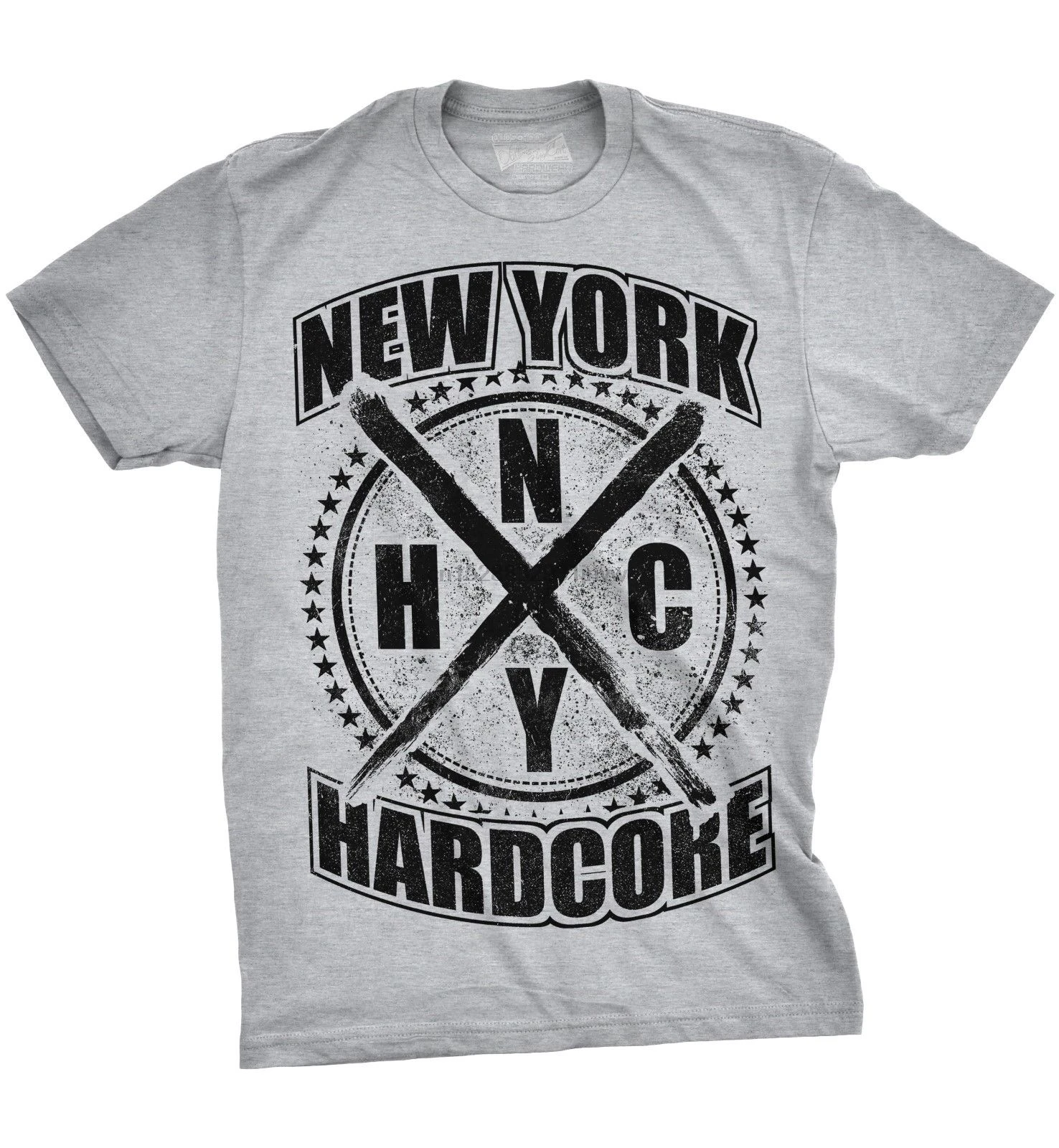 

New York Hardcore Cross T-Shirt Heathergray S-3Xl Nyhc Agnostic Front Madball Men Cotton T-Shirt Printed T Shirt Top Tee