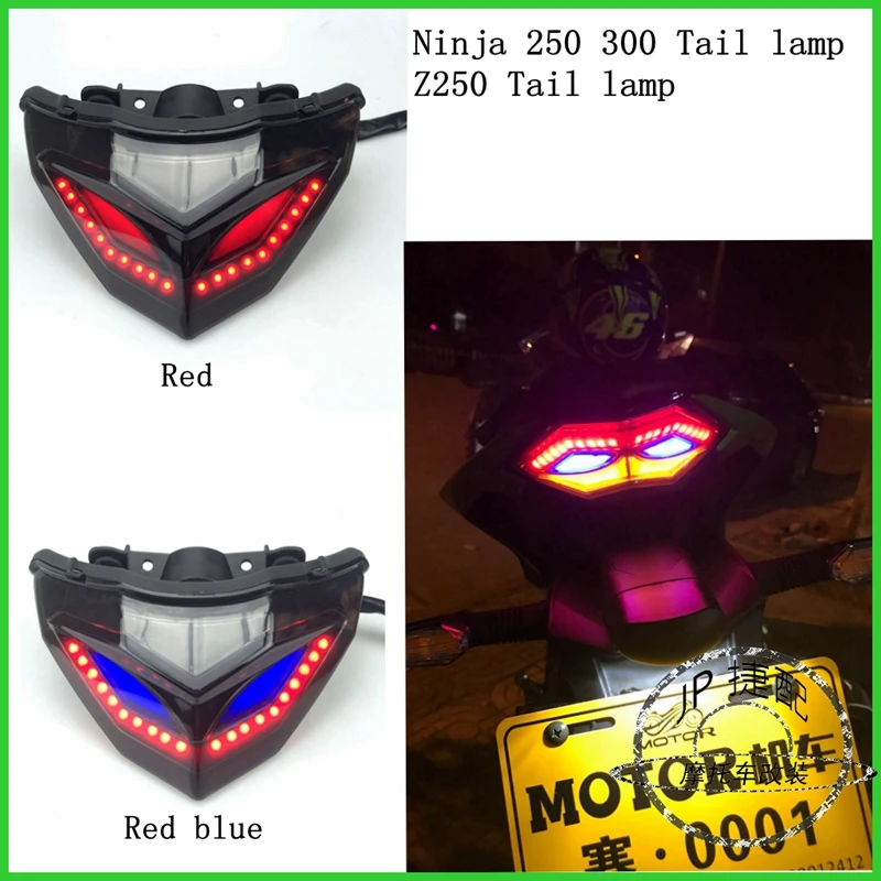 Modified Motorcycle taillamp Taillight LED Tail light Red turn signal lamp For Kawasaki Ninja250 ninja300 z250 z300 2013-2017 | Автомобили
