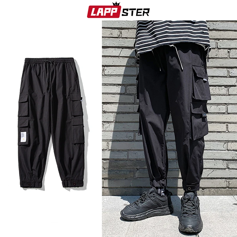 LAPPSTER Мужские Streetwear бегуны Брюки 2019 Mens Hip Hop Black Тренировочные штаны мужчины
