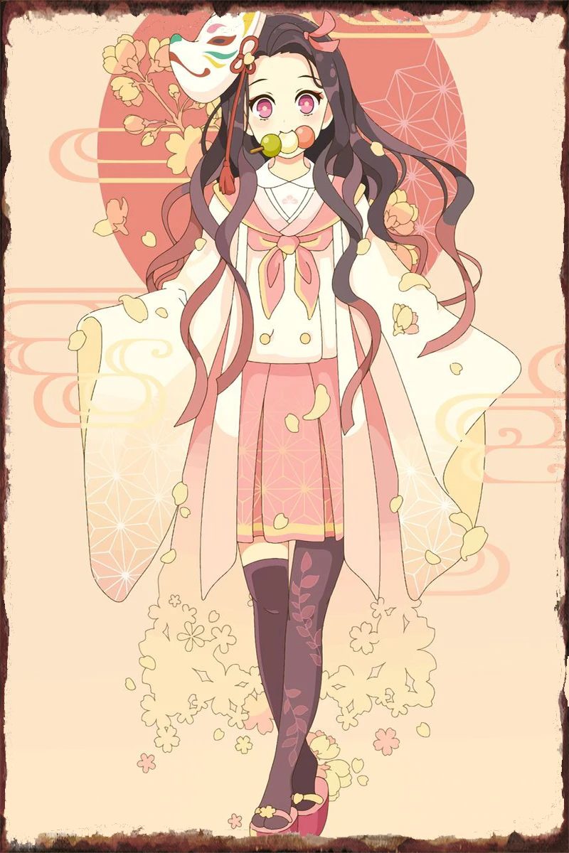 

Настенный декор Kamado Nezuko, украшение для комнаты, Ретро винтажный металлический знак, жестяные таблички для творчества, для дома, клуба, мужск...