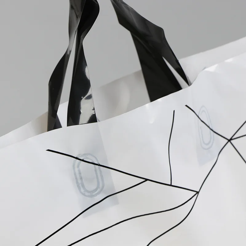 50 шт толстые пластиковые пакеты для покупок с ручкой большие прочные полосатая