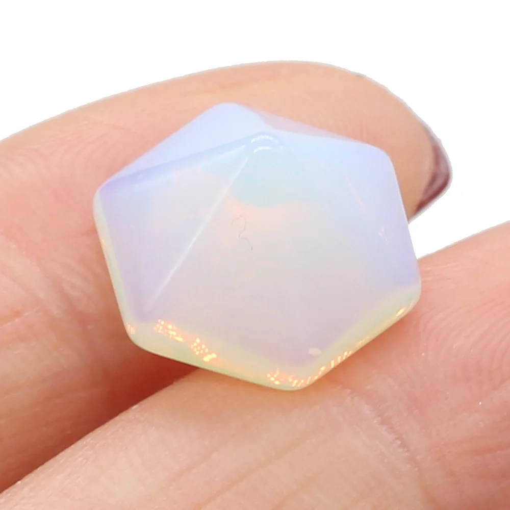 

3pcs Natural Stone Agates Quartz Hexagonal Cone Blue Sand Opal Charm Pendant for DIY Necklace Earring Jewelry Making Gift 14mm