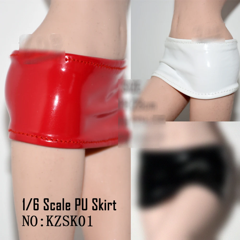 

KZSK01 1/6 Scale Female Clothes Sexy Leather Short Skirt Miniskirt Red/White Fit For 12'' Seamless Figure Body