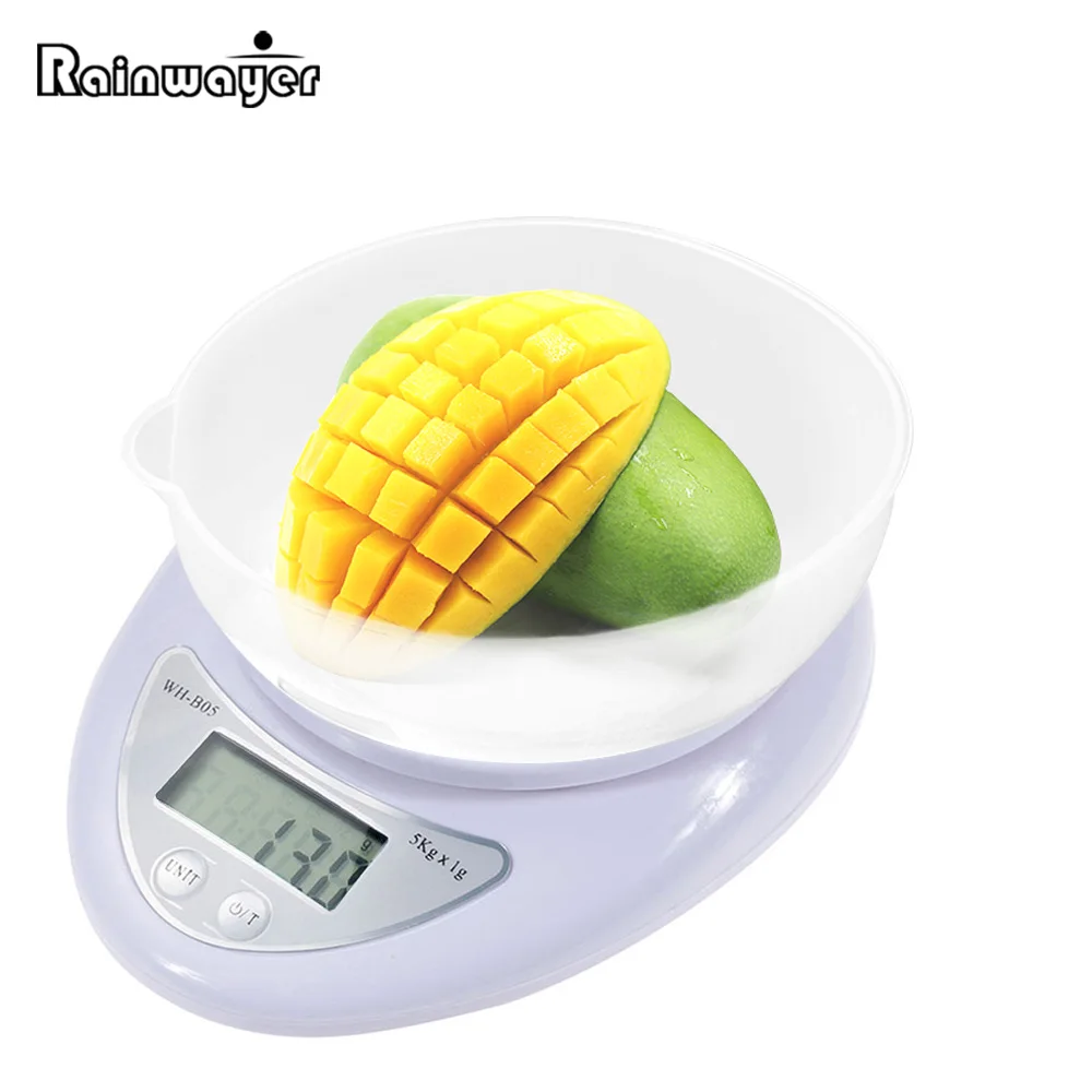 Портативные цифровые весы до 5кг. Электронный кухонный измеритель веса с ЖК