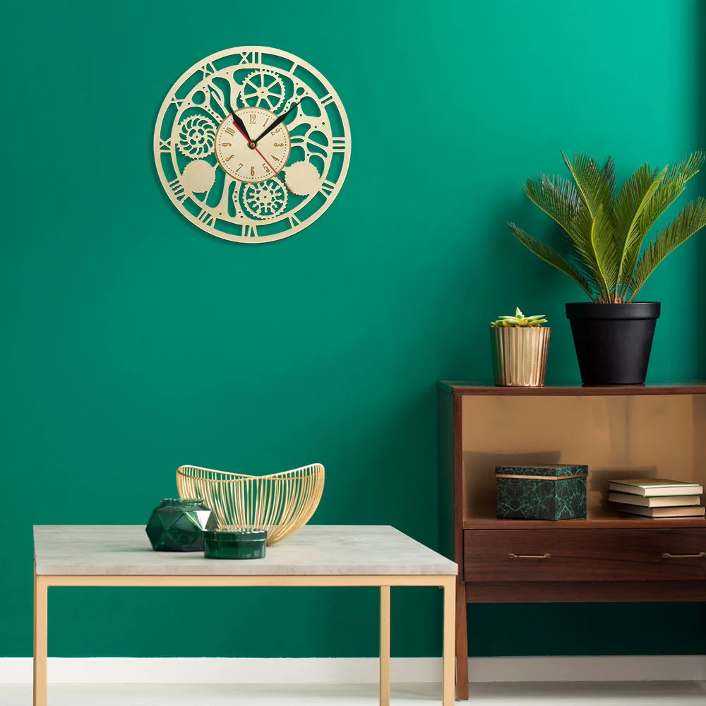 Стимпанк Шестерни часы механизм шестерни дизайн Cogwheel винтажные деревянные