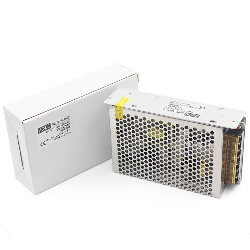 Источник питания 12В 5А AC100 240V батарея чехол источник CCTV импульсный аксессуары