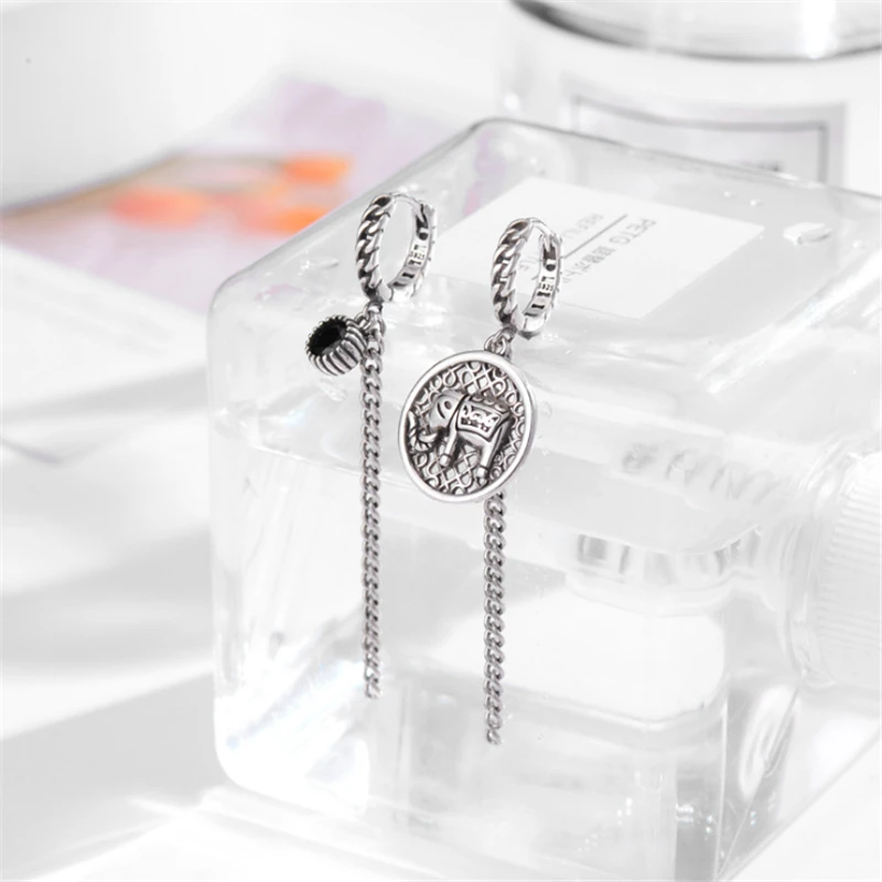 Женские серьги-капельки в Корейском стиле с длинными кисточками и изображением