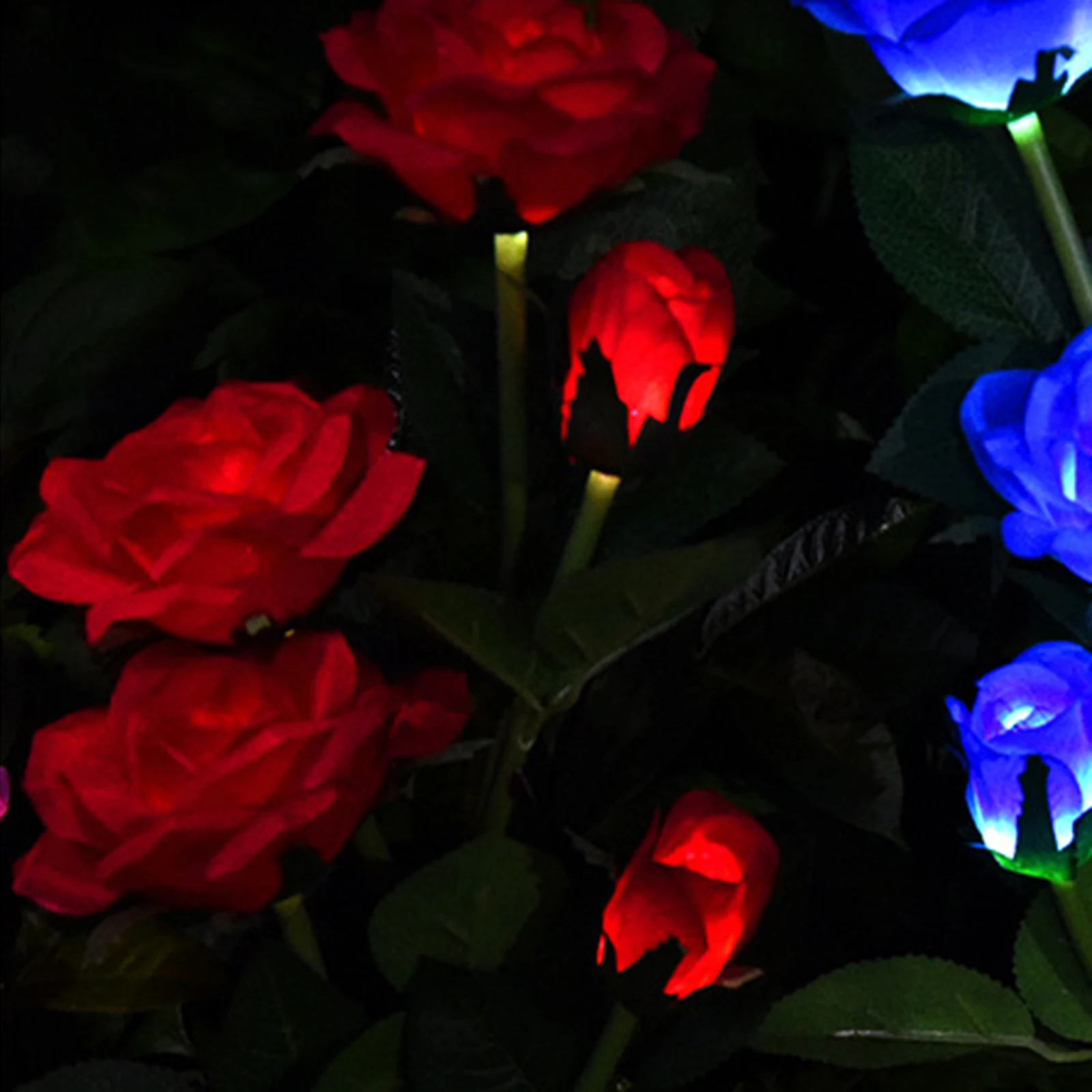 

Solar Garden Lights 2pcs Waterproof With 5 Lighted Flower Heads Rose Flower Lights For Garden Patio Yard Decoration