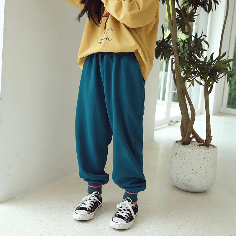 Новое поступление осенние спортивные штаны для девочек детские длинные шаровары