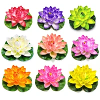 1018cm artificial lotus water lily floating flower pool pond fake plant ornament wedding home garden pool fish tank decorations