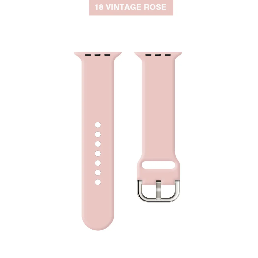 Vintage rose Мягкий силиконовый сменный спортивный ремешок для 38 мм Apple Watch Series1 2 42 мм наручный браслет ремешок для iWatch Sports Edition MU SEN - Цвет ремешка: Vintage rose