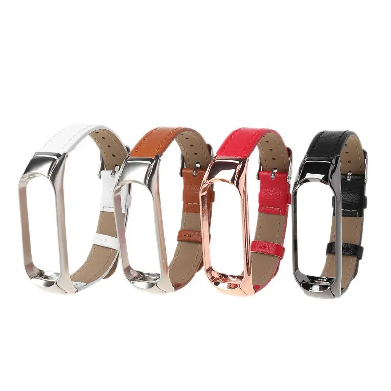 Сменный кожаный браслет на запястье спортивный ремешок для часов Xiaomi Mi Band