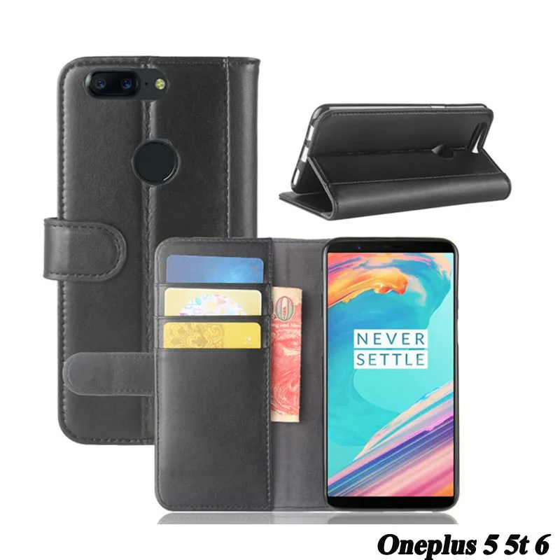 Роскошный чехол из натуральной кожи для OnePlus 5 T 6 бумажник One Plus флип телефона ТПУ