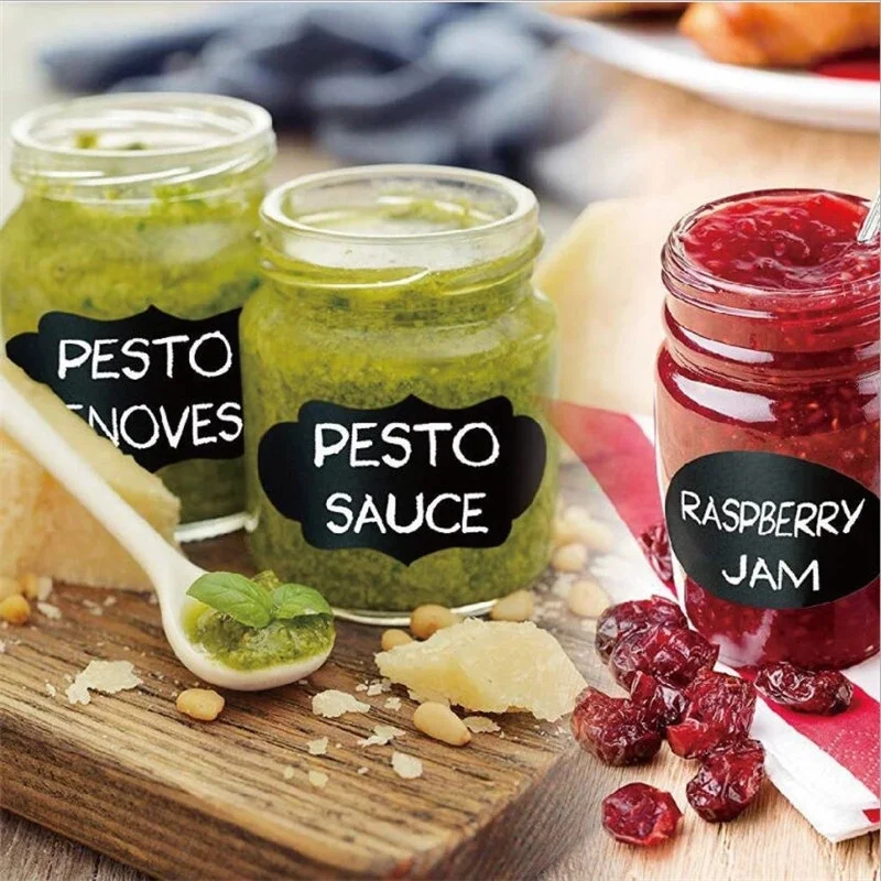 

New 24pcs /Set Blackboard Stickers Craft Kitchen Jar Storage Box Label 5cm X 3.5cm Black Spice Blackboard Sticker Tags