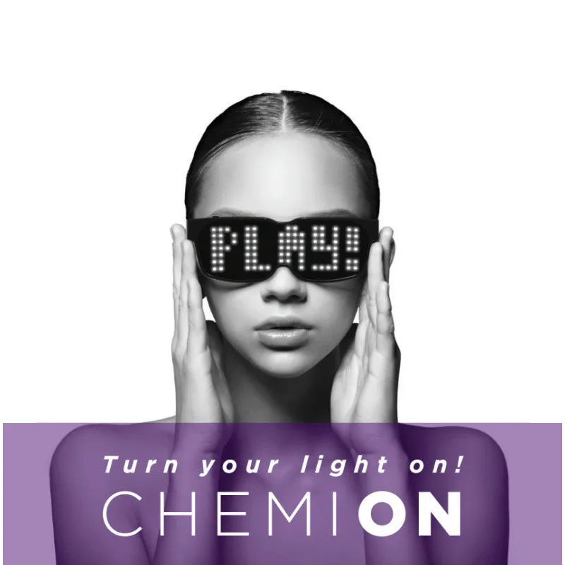 black CHEMION Bluetooth светодиодный очки специальные атмосферные солнечные очки для ночного клуба Вечеринка День Рождения украшения светодиодный Очки - Цвет: black