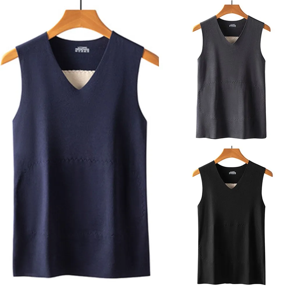 

Winter Men Women Unisex Warm Double-Sided Brushed Vest Bottoming Underwear Shirt Top Thermal Vest Sleeveless Male Tanks Top