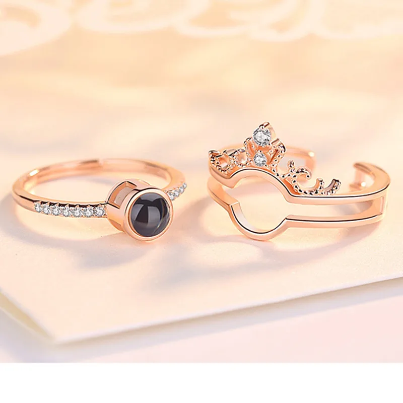Новый стиль обручальное кольцо с короной Оригинальное 18K Платиновое Серебро 925
